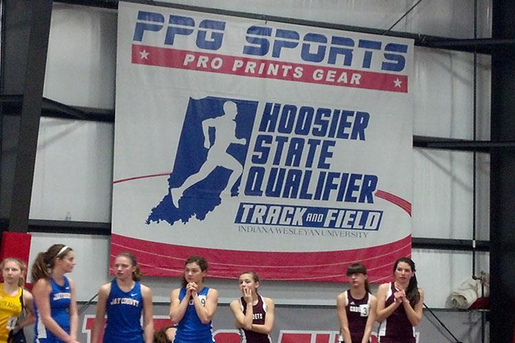 The Hoosier State Qualifiers took place on March 8 at Troyer Field House at Indiana Wesleyan, where the state meet was to take place on March 22.